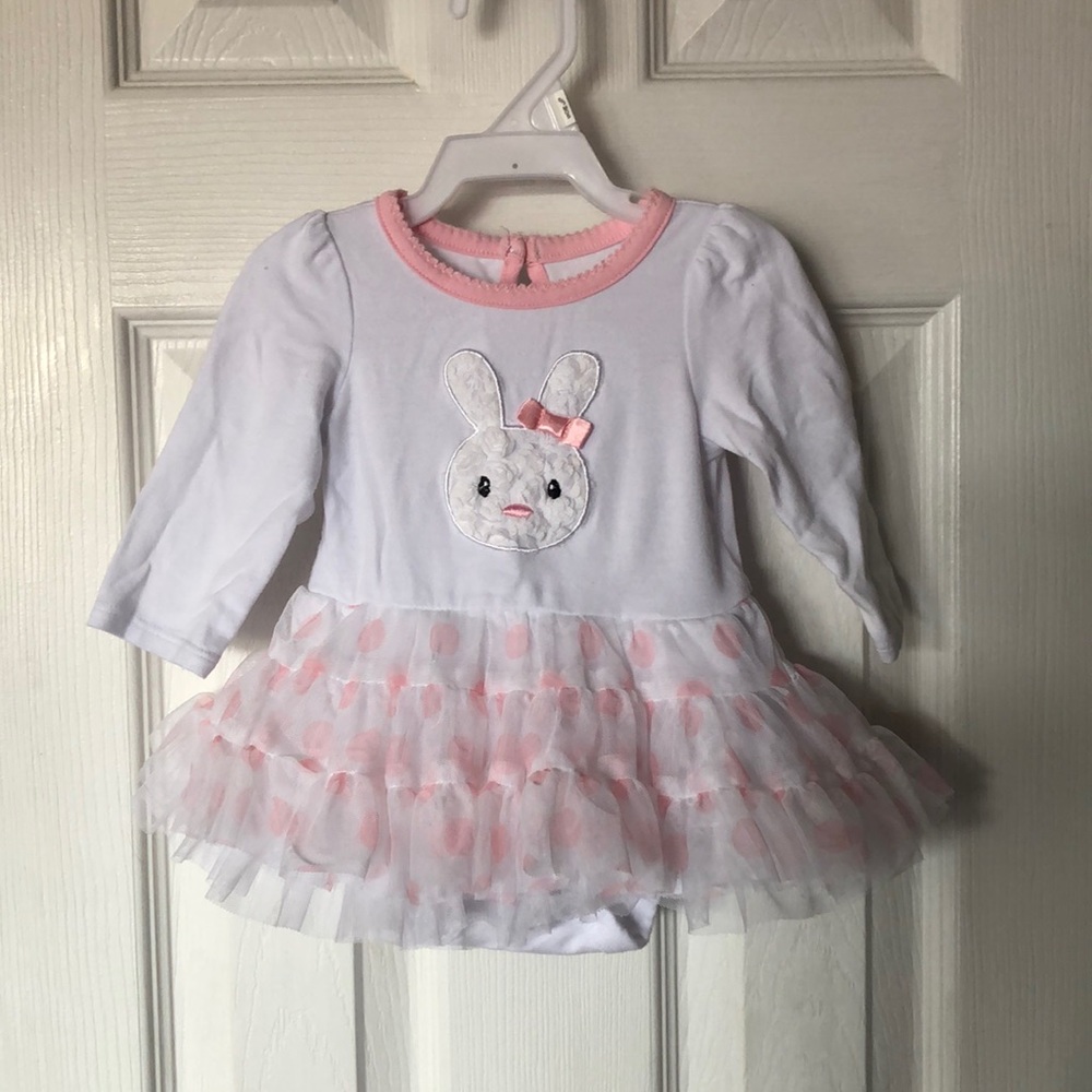Long sleeve skirted Easter onesie